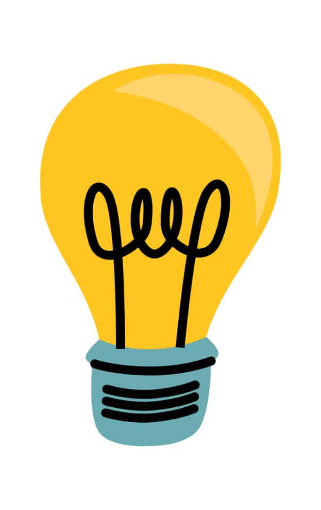 Light bulb yellow cartoon vector